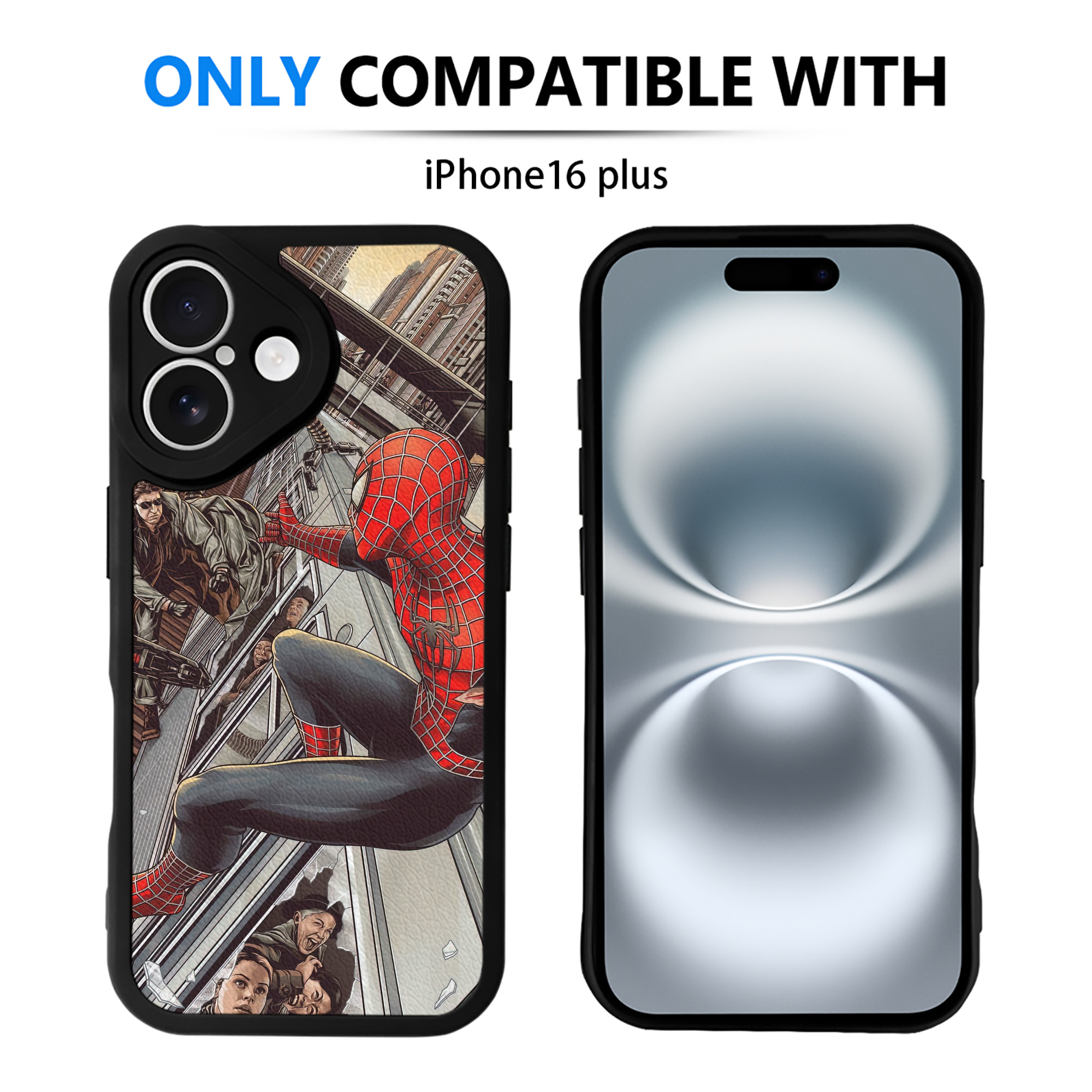 Spider Man スパイダーマン 【iPhone 16シリーズ対応】シリコンスマホケース（レザー調） 材質：シリコン